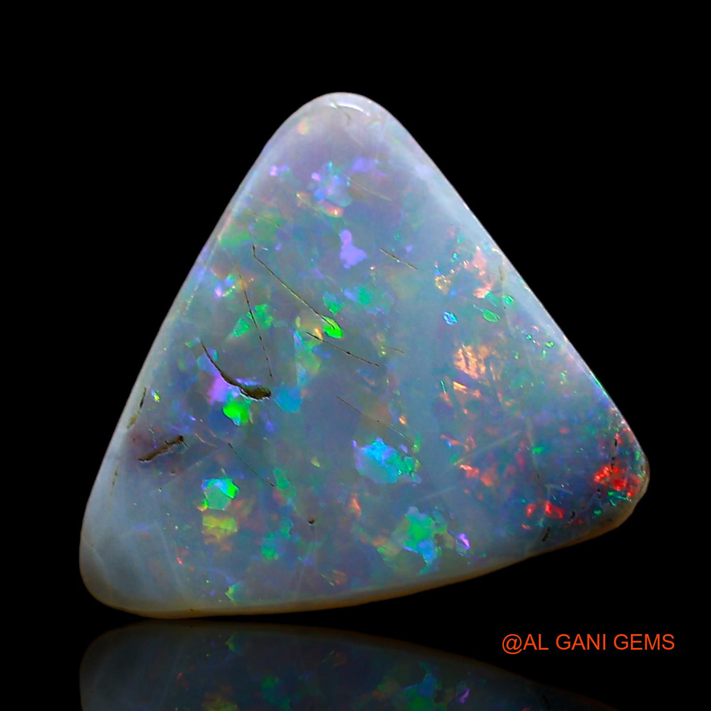 Natural Fire Opal Gemstone 2.00 Cts Loose Trillion Cabochon From Australia 12x11x2 mm AE-96