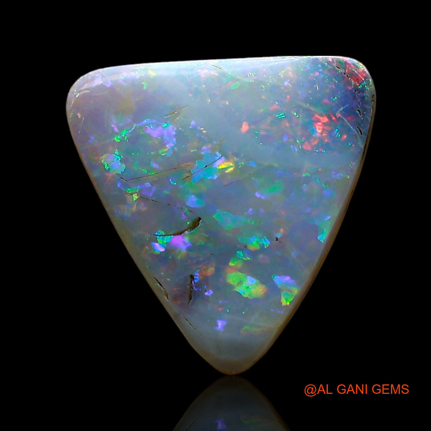 Natural Fire Opal Gemstone 2.00 Cts Loose Trillion Cabochon From Australia 12x11x2 mm AE-96