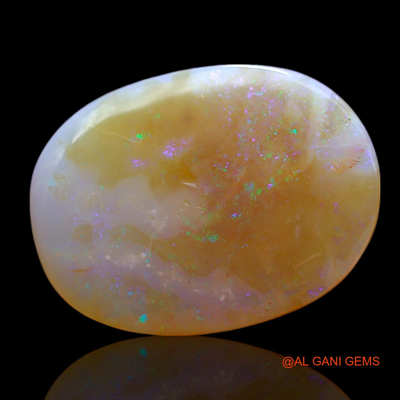 Natural Fire Opal Gemstone 7.00 Cts Loose Oval Cabochon From Australia 16x12x4 mm AE-970
