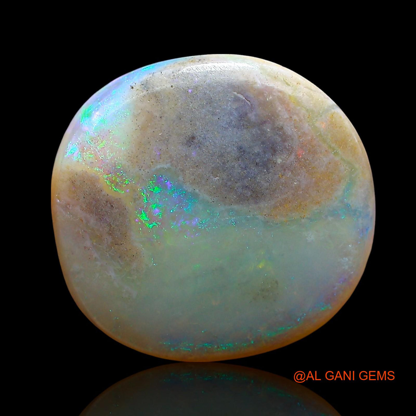 Natural Fire Opal Gemstone 6.00 Cts Loose Oval Cabochon From Australia 16x15x3 mm AE-987