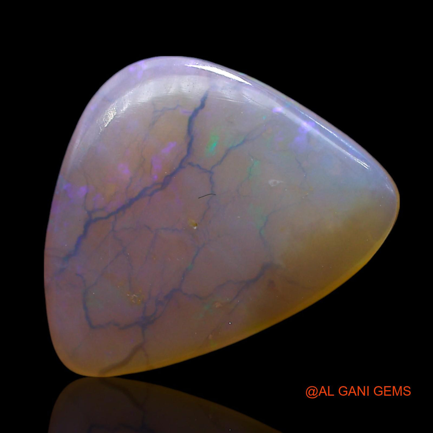 Natural Untreated Fire Opal Loose Gemstone Trillion Cabochon From Australia 6.00 Cts 17x13x3 mm AE-989