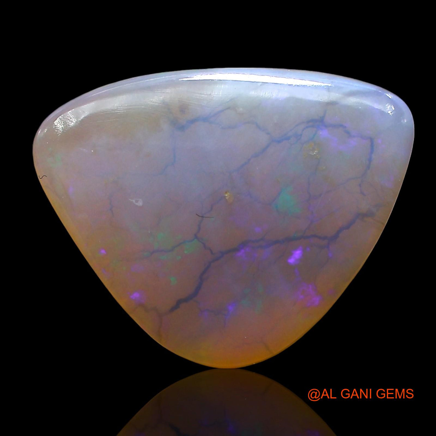 Natural Untreated Fire Opal Loose Gemstone Trillion Cabochon From Australia 6.00 Cts 17x13x3 mm AE-989