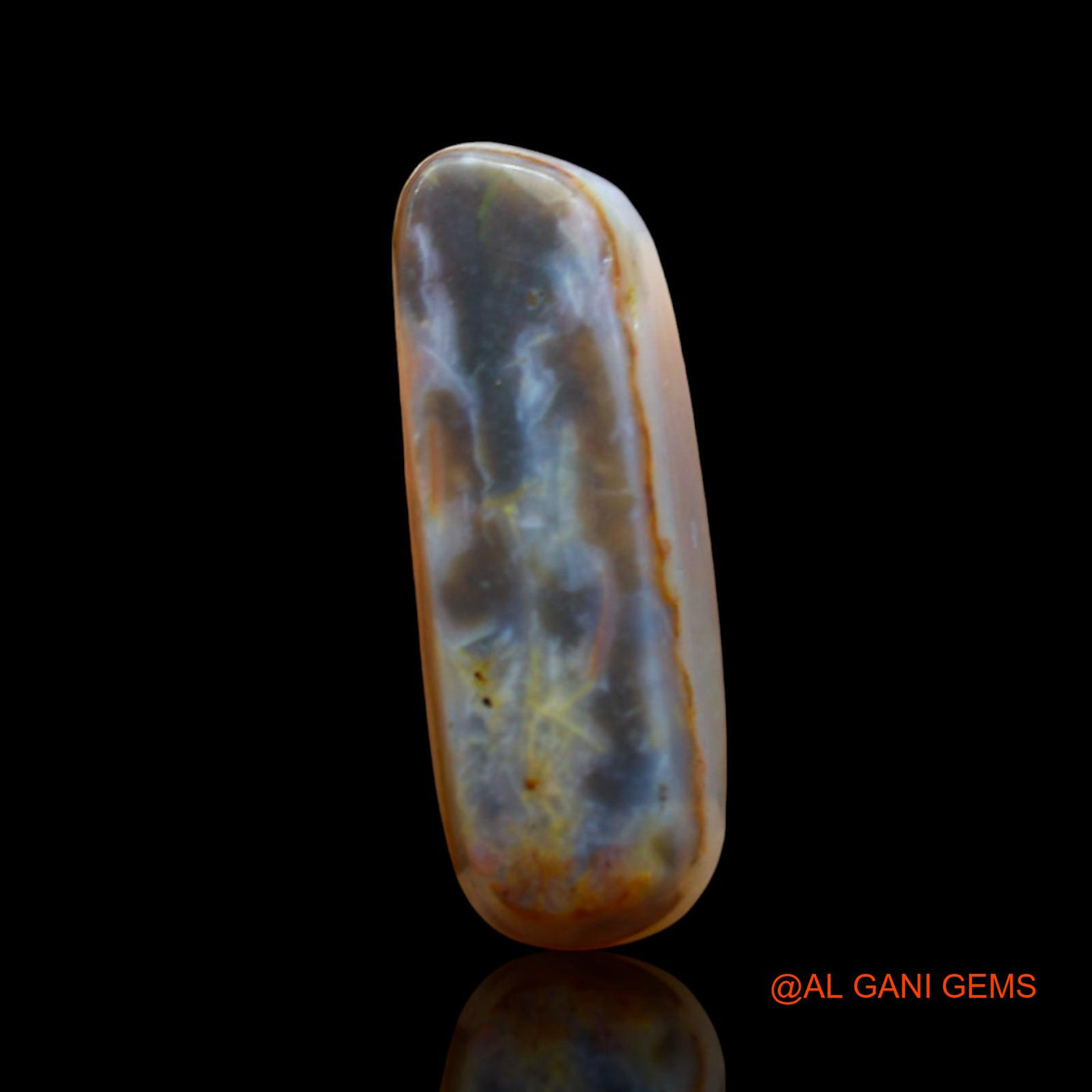 Natural Untreated Fire Opal Loose Gemstone Fancy Cabochon From Australia 7.00 Cts 20x7x6 mm AE-992