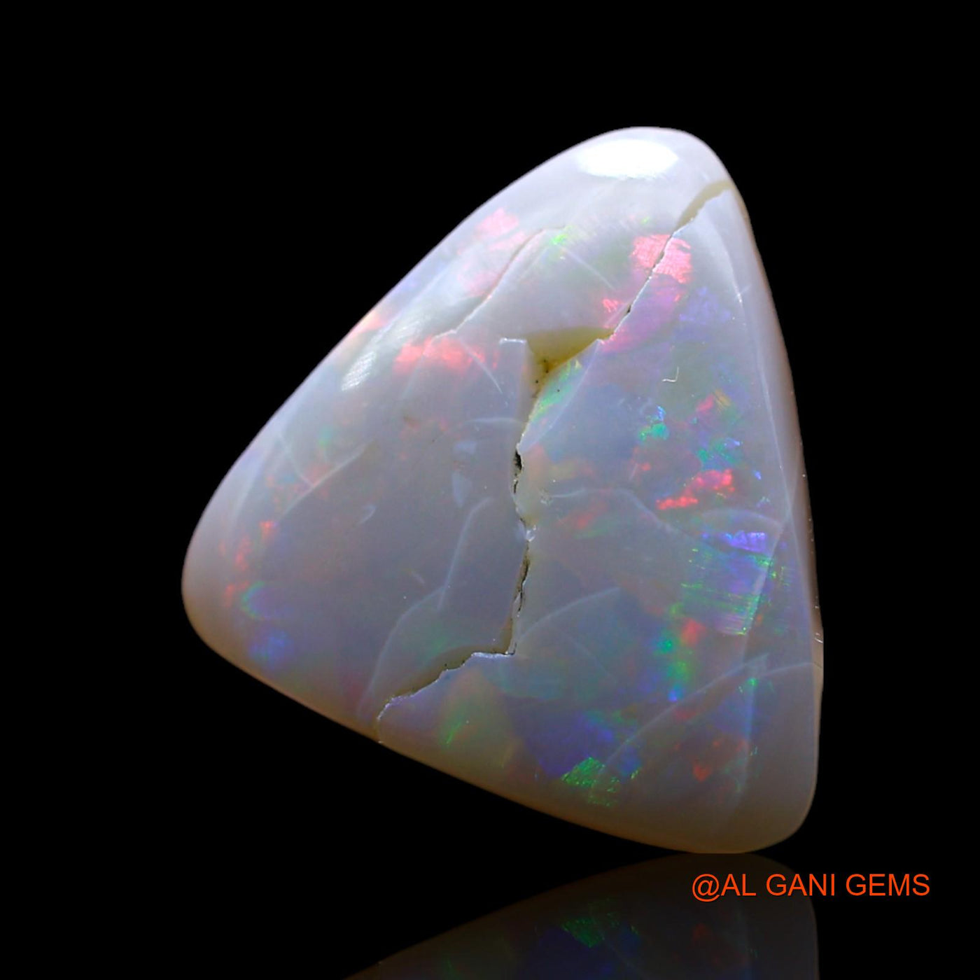 7.00 Cts Unheated Australian Fire Opal Loose Gemstone Trillion Cabochon Natural 14x13x6 mm AF-103
