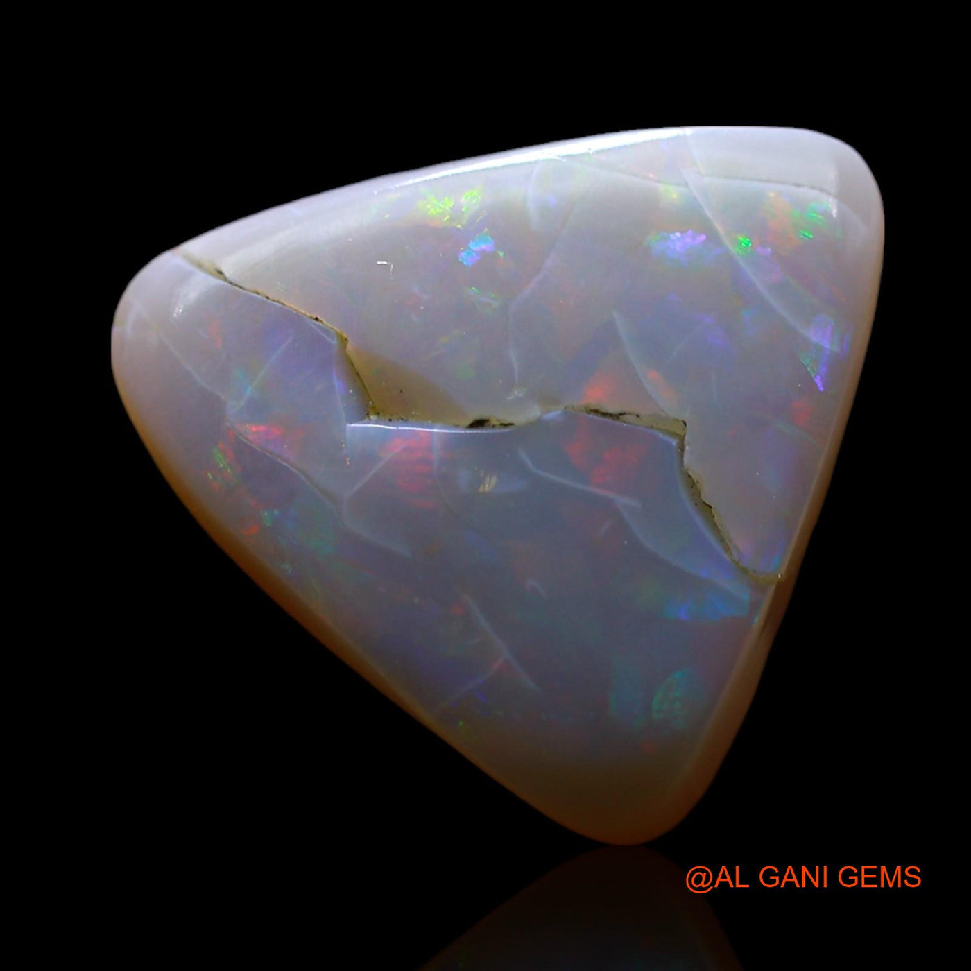 7.00 Cts Unheated Australian Fire Opal Loose Gemstone Trillion Cabochon Natural 14x13x6 mm AF-103