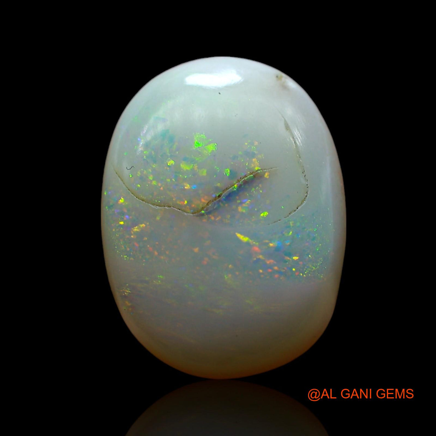 Natural Untreated Fire Opal Loose Gemstone Oval Cabochon From Australia 6.00 Cts 15x12x5 mm AF-104