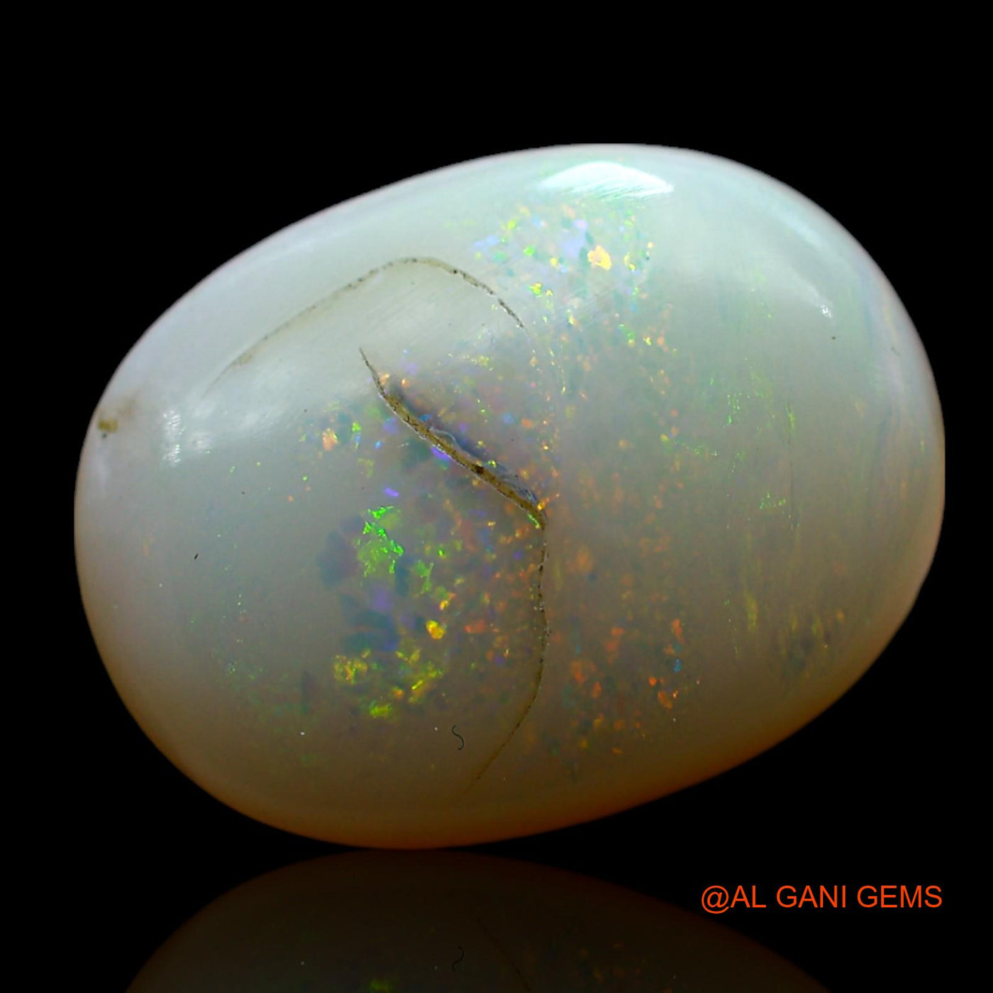 Natural Untreated Fire Opal Loose Gemstone Oval Cabochon From Australia 6.00 Cts 15x12x5 mm AF-104