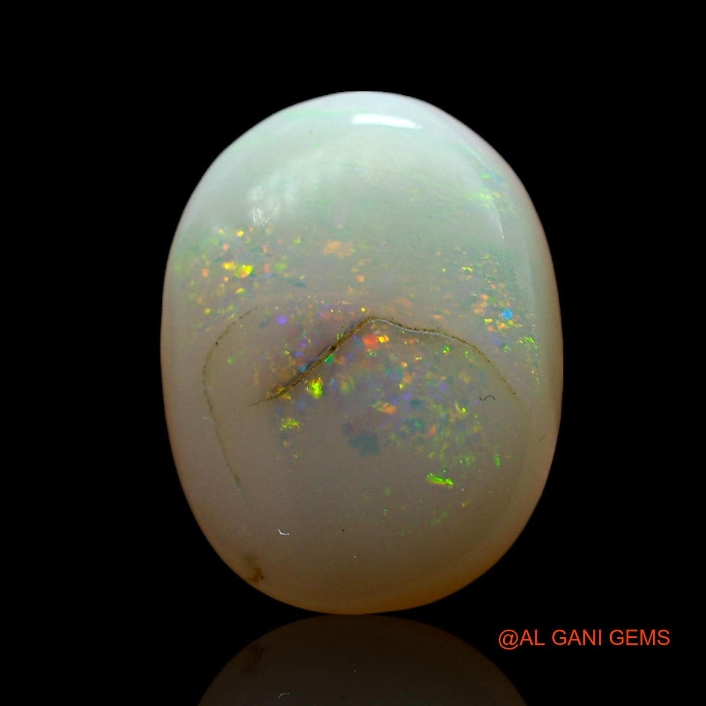 Natural Untreated Fire Opal Loose Gemstone Oval Cabochon From Australia 6.00 Cts 15x12x5 mm AF-104