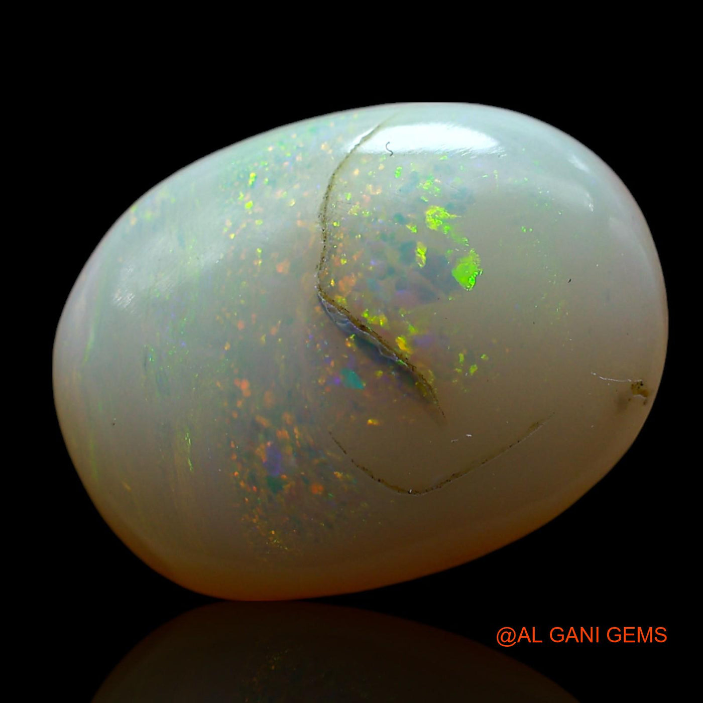 Natural Untreated Fire Opal Loose Gemstone Oval Cabochon From Australia 6.00 Cts 15x12x5 mm AF-104