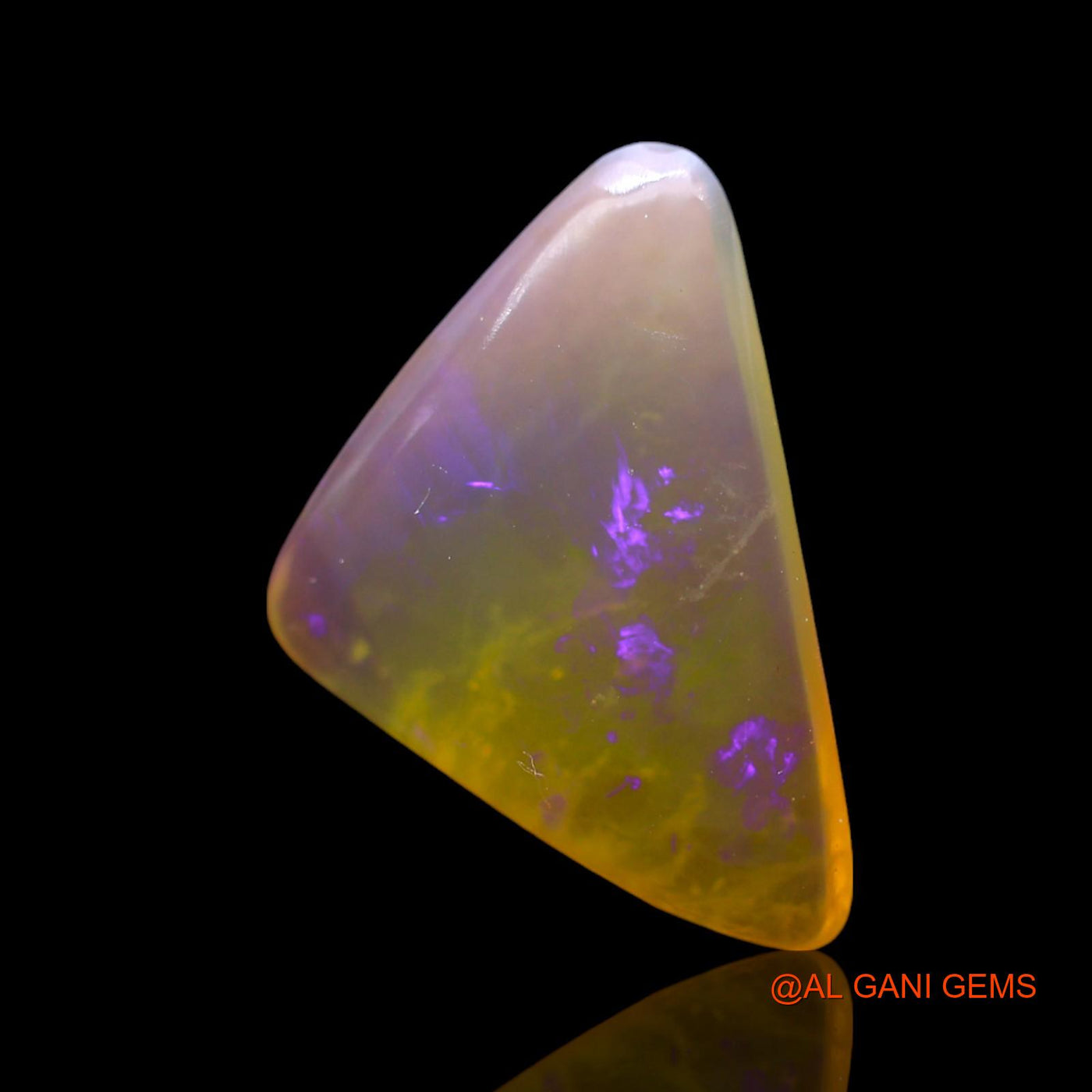 4.00 Cts Unheated Australian Fire Opal Loose Gemstone Trillion Cabochon Natural 16x11x4 mm AF-112
