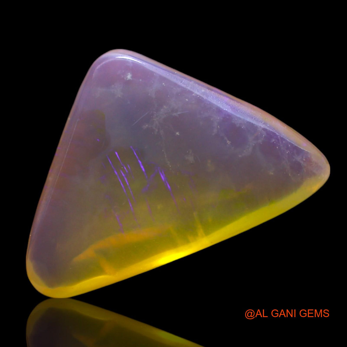 4.00 Cts Unheated Australian Fire Opal Loose Gemstone Trillion Cabochon Natural 16x11x4 mm AF-112