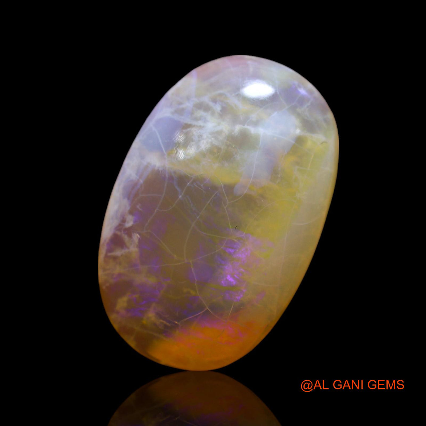 10.00 Cts Unheated Australian Fire Opal Loose Gemstone Oval Cabochon Natural 22x14x5 mm AF-11
