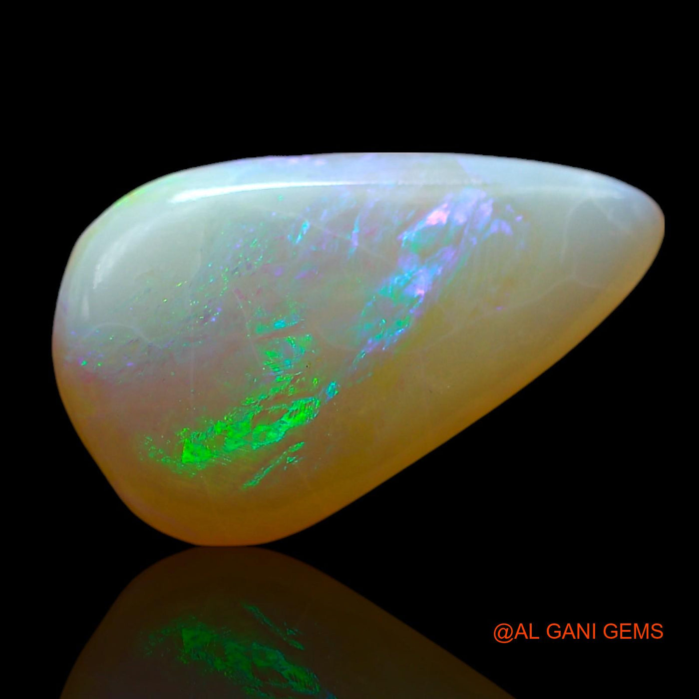 Natural Fire Opal Gemstone 3.00 Cts Loose Pear Cabochon From Australia 17x10x4 mm AF-120