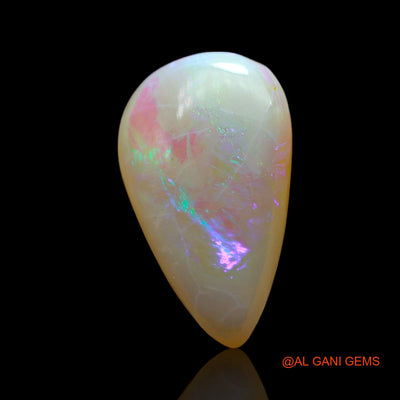 Natural Fire Opal Gemstone 3.00 Cts Loose Pear Cabochon From Australia 17x10x4 mm AF-120
