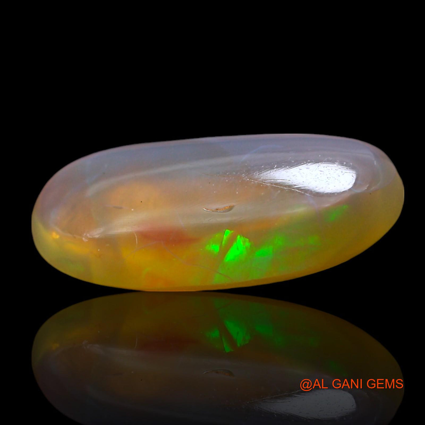 4.00 Cts Unheated Australian Fire Opal Loose Gemstone Oval Cabochon Natural 17x9x4 mm AF-121