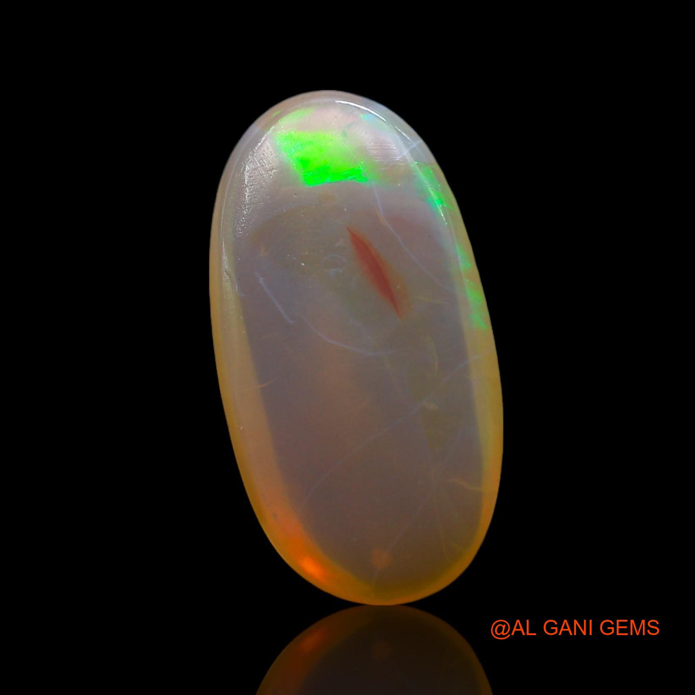 4.00 Cts Unheated Australian Fire Opal Loose Gemstone Oval Cabochon Natural 17x9x4 mm AF-121