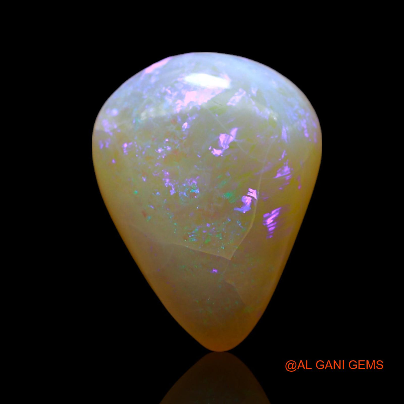 5.00 Cts Natural Australian Fire Opal Loose Gemstone Pear Cabochon 15x11x5 mm AF-125