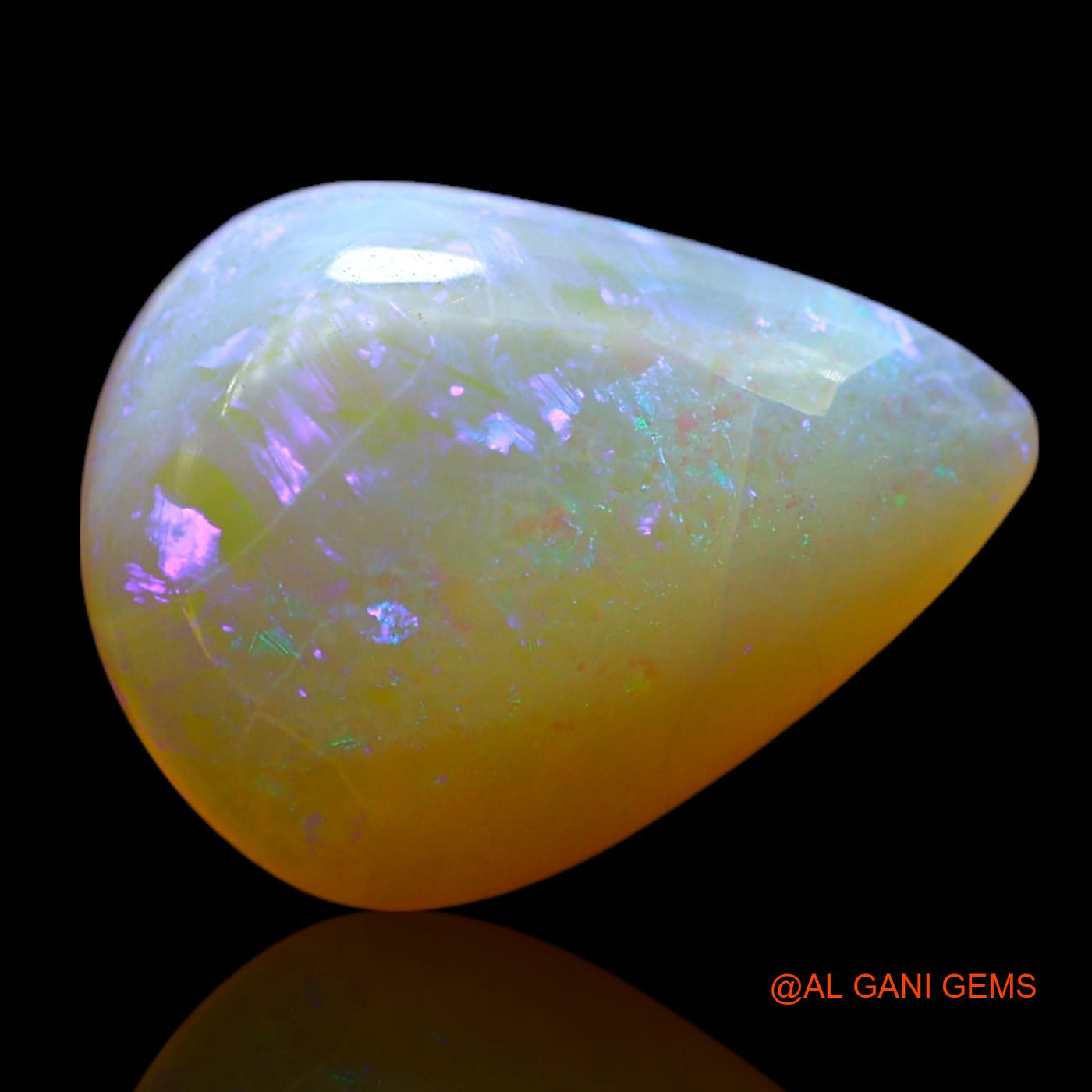 5.00 Cts Natural Australian Fire Opal Loose Gemstone Pear Cabochon 15x11x5 mm AF-125