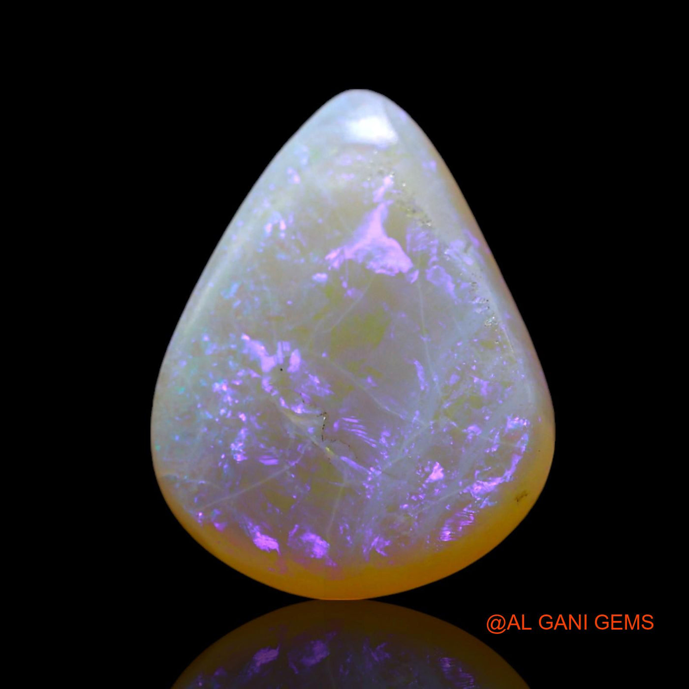 5.00 Cts Natural Australian Fire Opal Loose Gemstone Pear Cabochon 15x11x5 mm AF-125