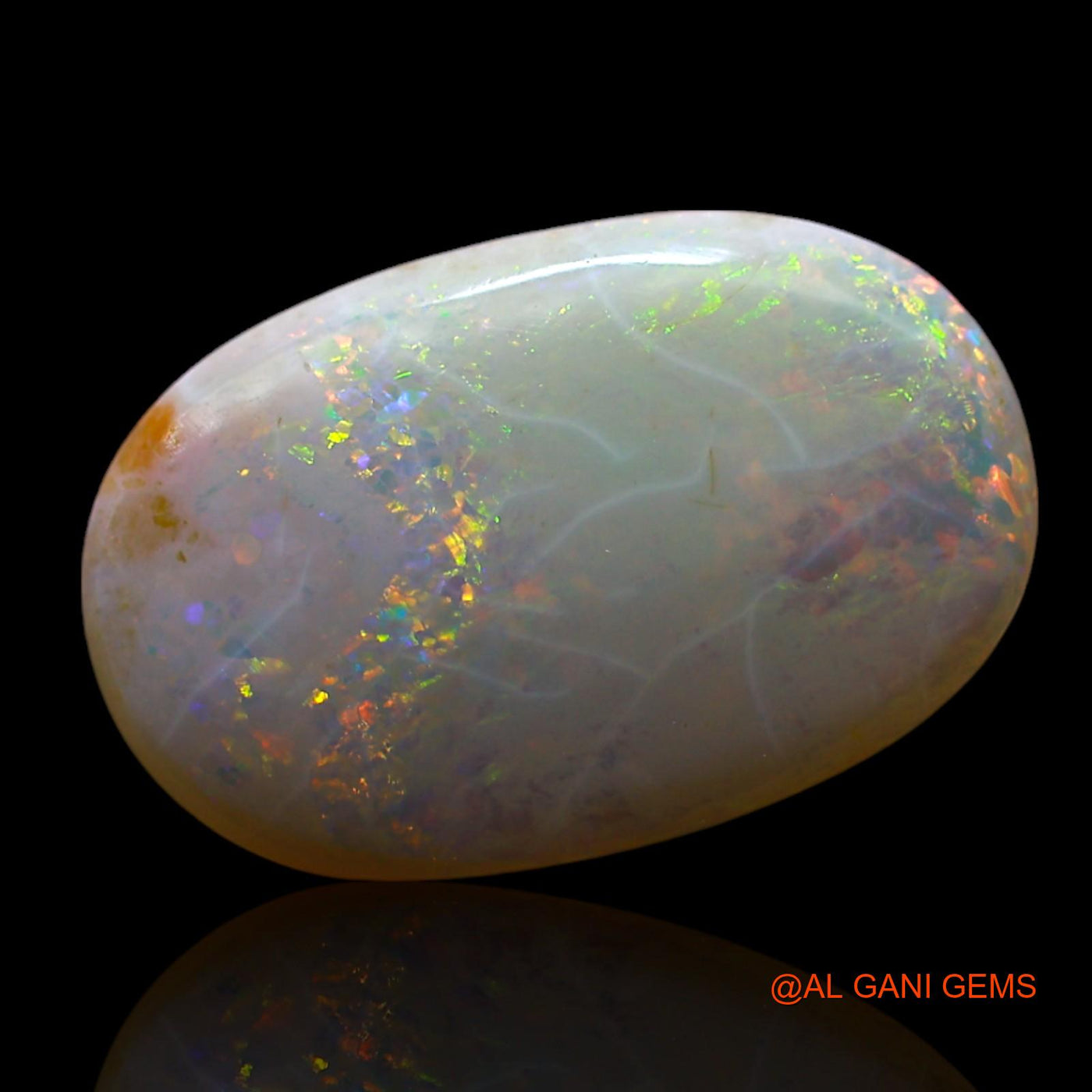 Natural Fire Opal Gemstone 3.00 Cts Loose Oval Cabochon From Australia 6x10x3 mm AF-131