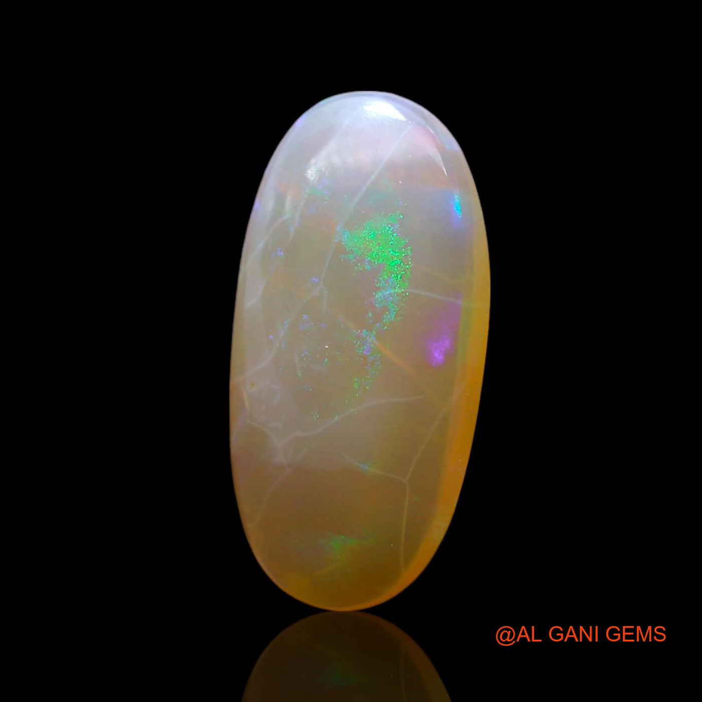 4.00 Cts Natural Australian Fire Opal Oval Cabochon Loose Gemstone For Jewelry 16x8x4 mm AF-145