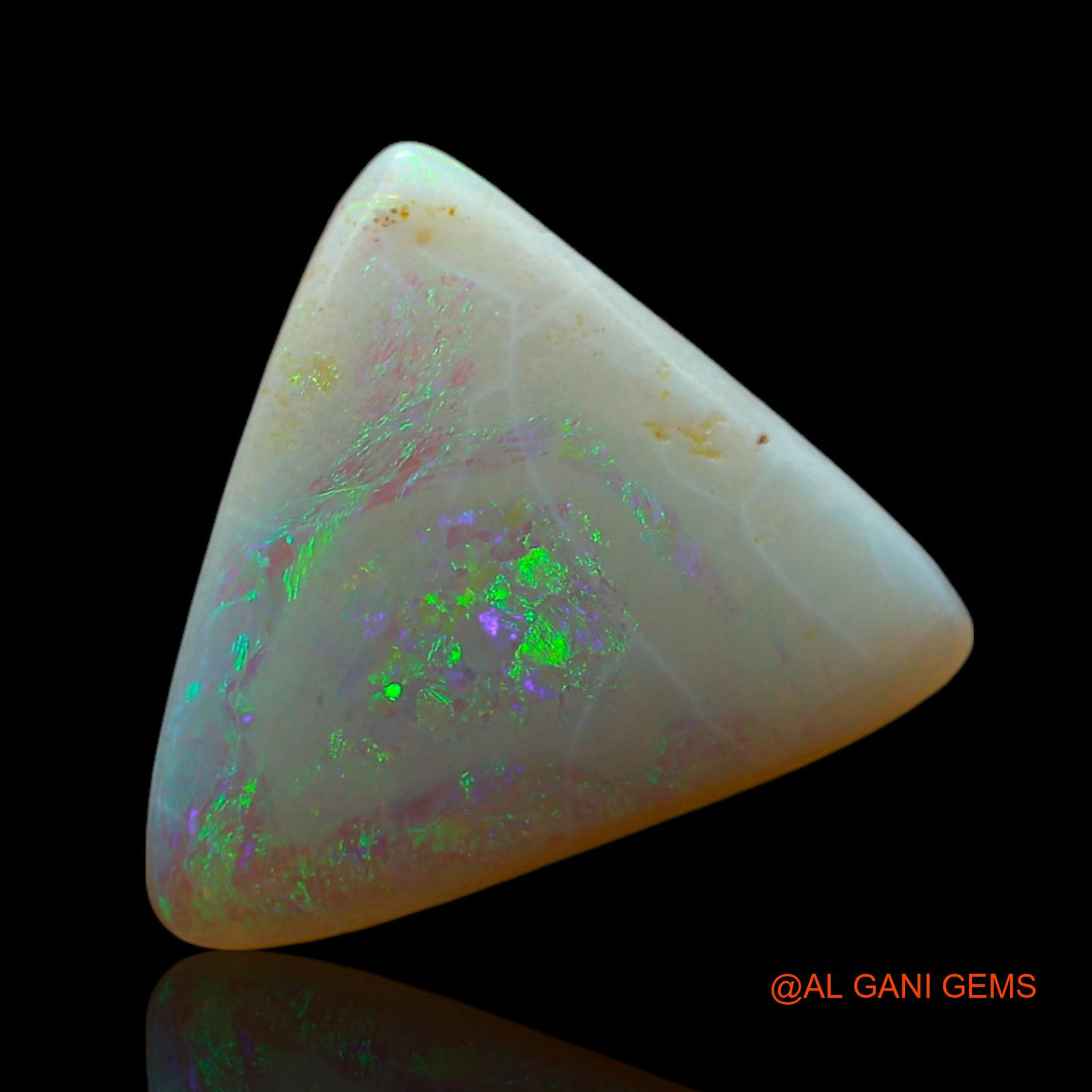 Natural Fire Opal Gemstone 2.00 Cts Loose Trillion Cabochon From Australia 12x11x2 mm AF-152
