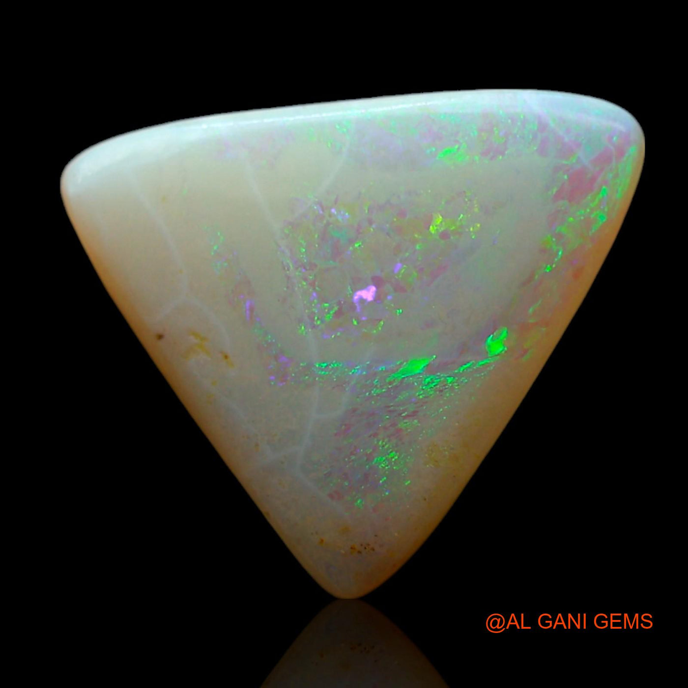 Natural Fire Opal Gemstone 2.00 Cts Loose Trillion Cabochon From Australia 12x11x2 mm AF-152