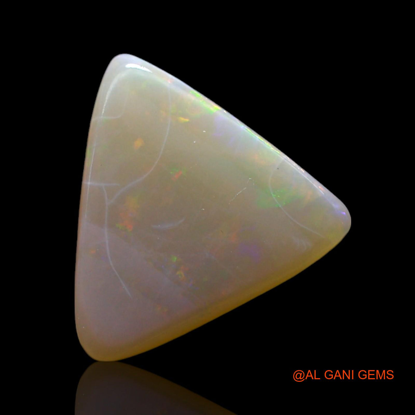 Natural Fire Opal Gemstone 3.00 Cts Loose Trillion Cabochon From Australia 12x11x4 mm AF-158