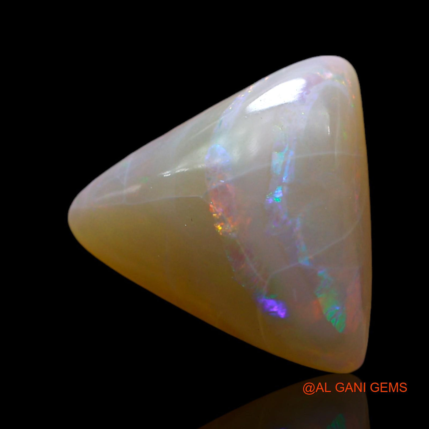 Natural Fire Opal Gemstone 3.00 Cts Loose Trillion Cabochon From Australia 12x11x4 mm AF-158