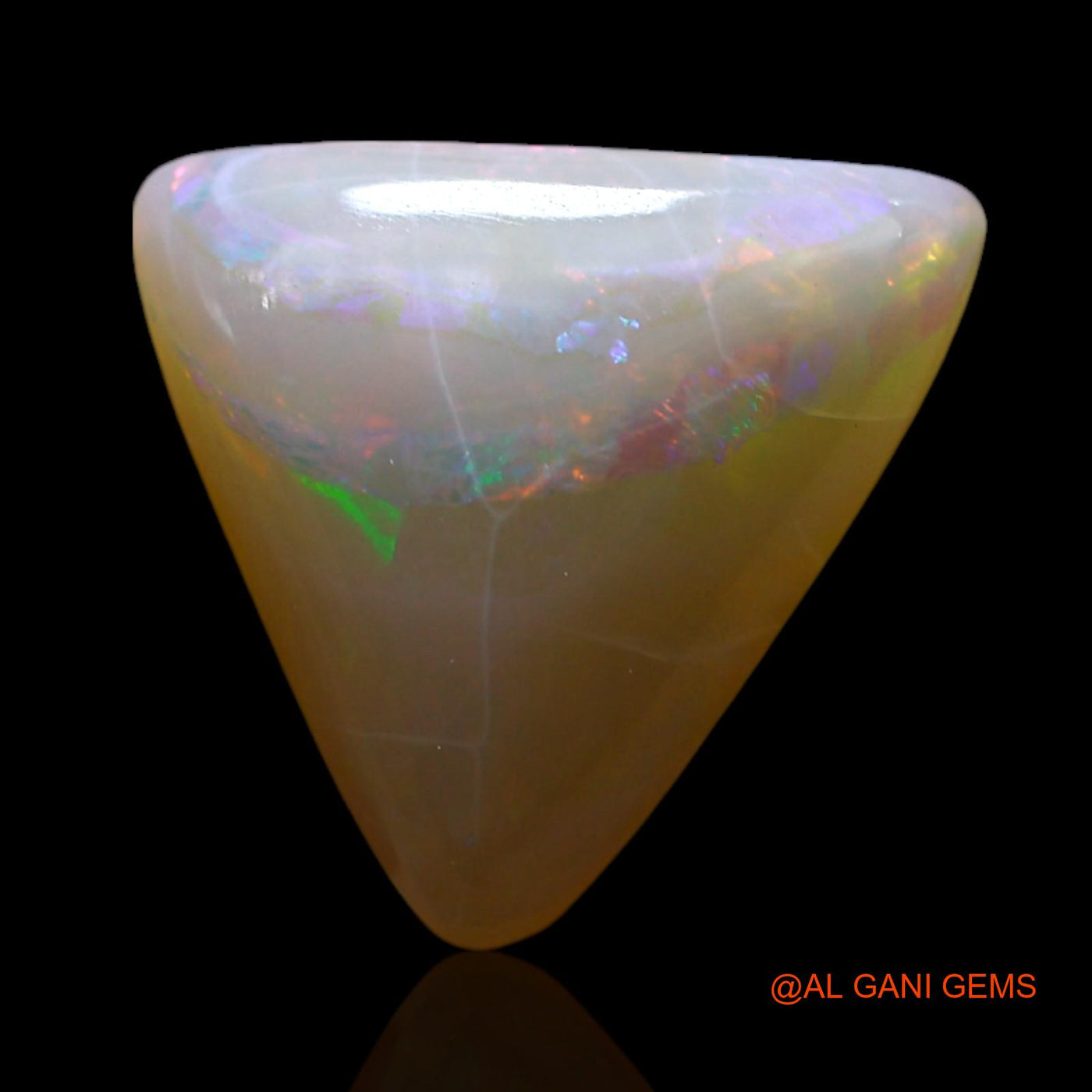 Natural Fire Opal Gemstone 3.00 Cts Loose Trillion Cabochon From Australia 12x11x4 mm AF-158