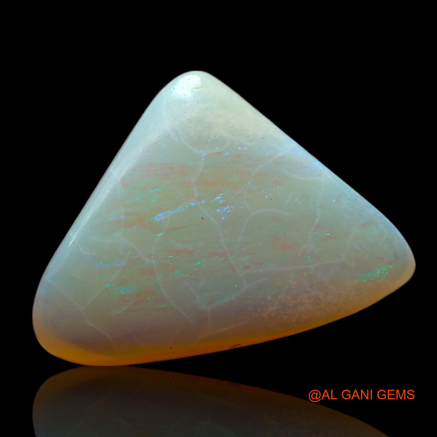 3.00 Cts Natural Australian Fire Opal Trillion Cabochon Loose Gemstone For Jewelry 14x10x4 mm AF-171