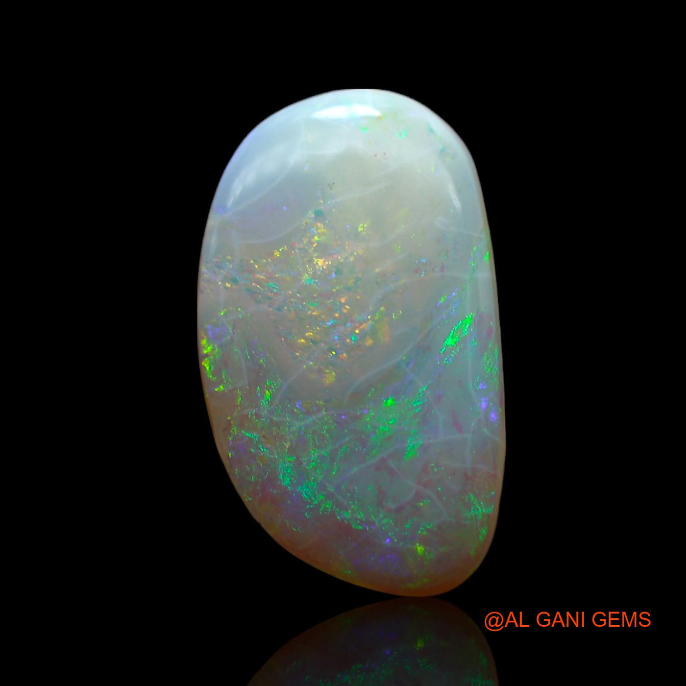 Natural Untreated Fire Opal Loose Gemstone Fancy Cabochon From Australia 2.00 Cts 15x8x2 mm AF-174