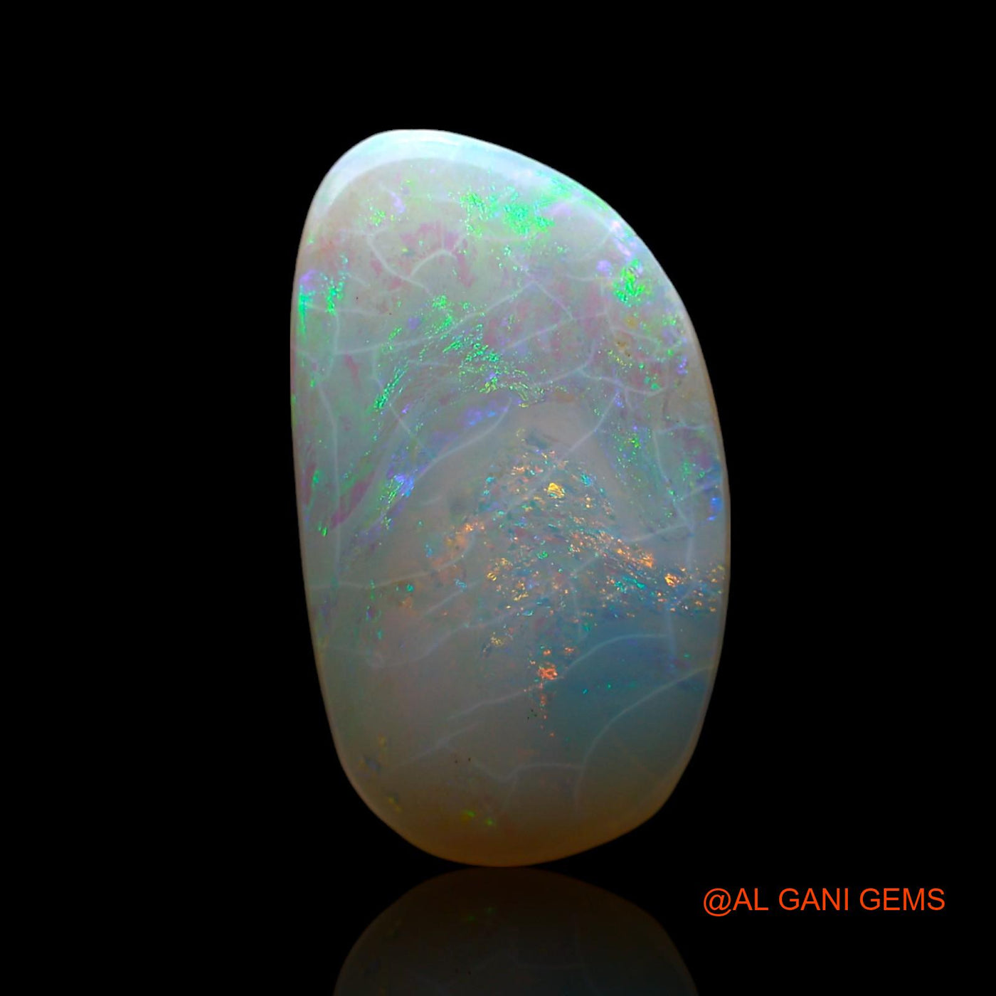 Natural Untreated Fire Opal Loose Gemstone Fancy Cabochon From Australia 2.00 Cts 15x8x2 mm AF-174