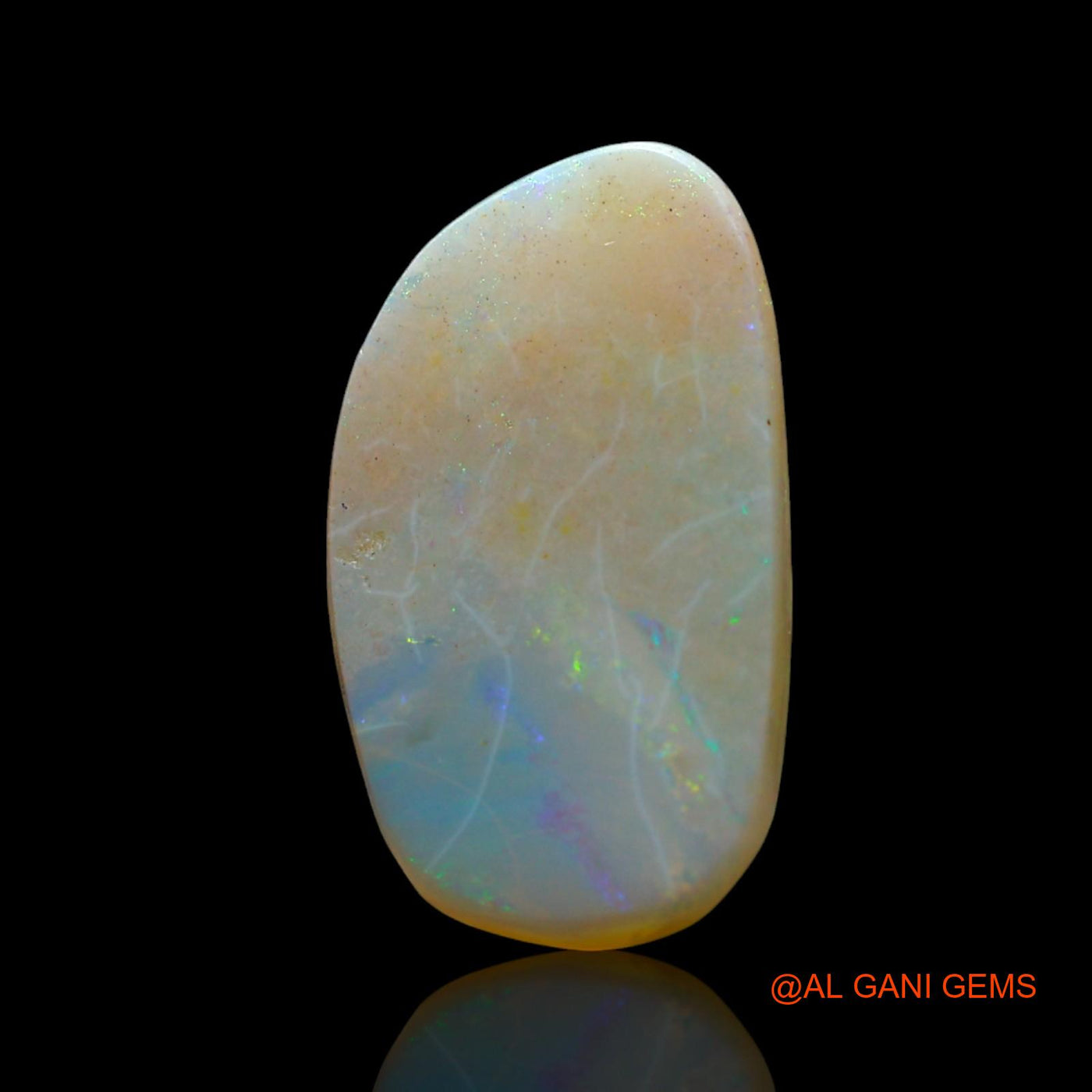 Natural Untreated Fire Opal Loose Gemstone Fancy Cabochon From Australia 2.00 Cts 15x8x2 mm AF-174