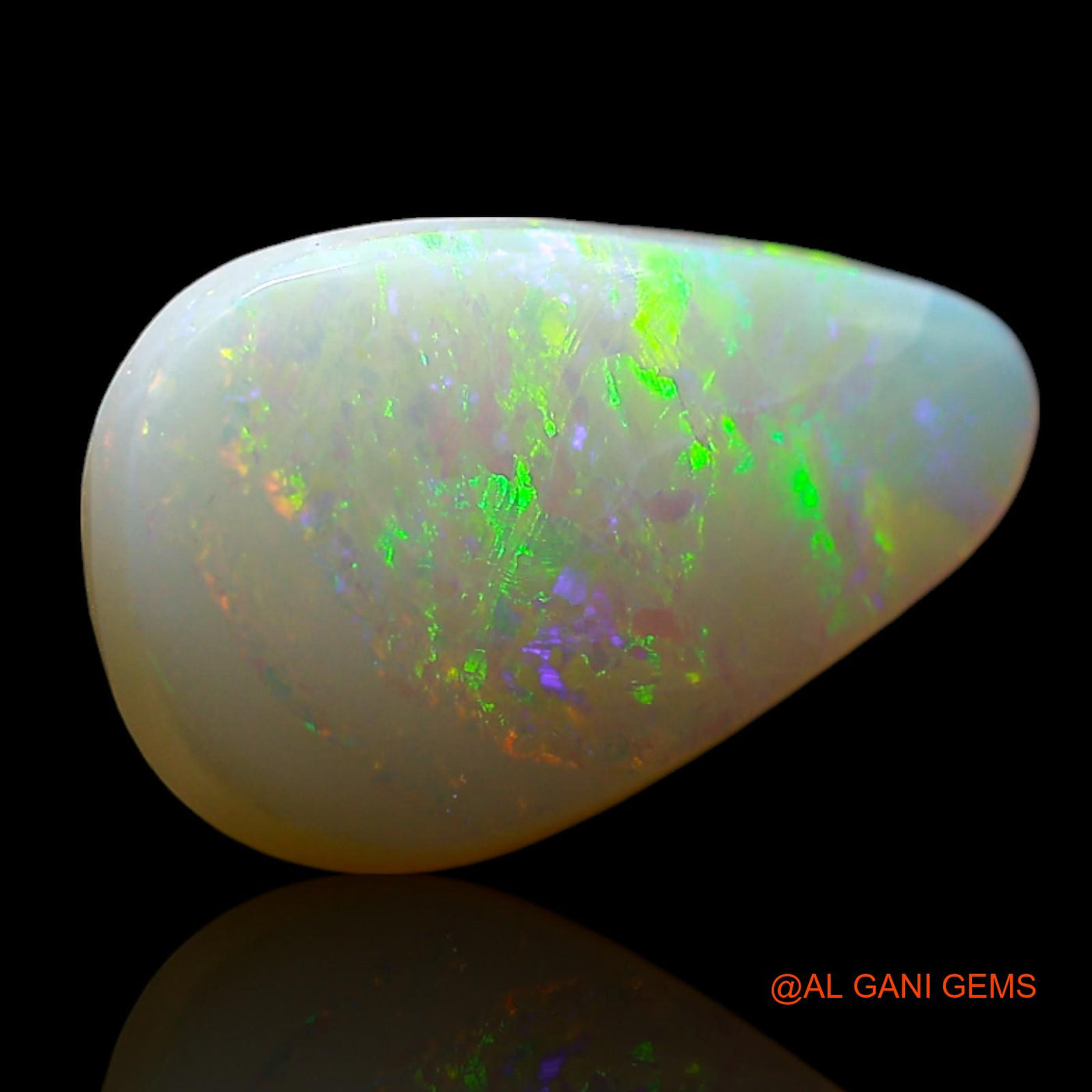 3.00 Cts Natural Australian Fire Opal Loose Gemstone Pear Cabochon 14x9x4 mm AF-176