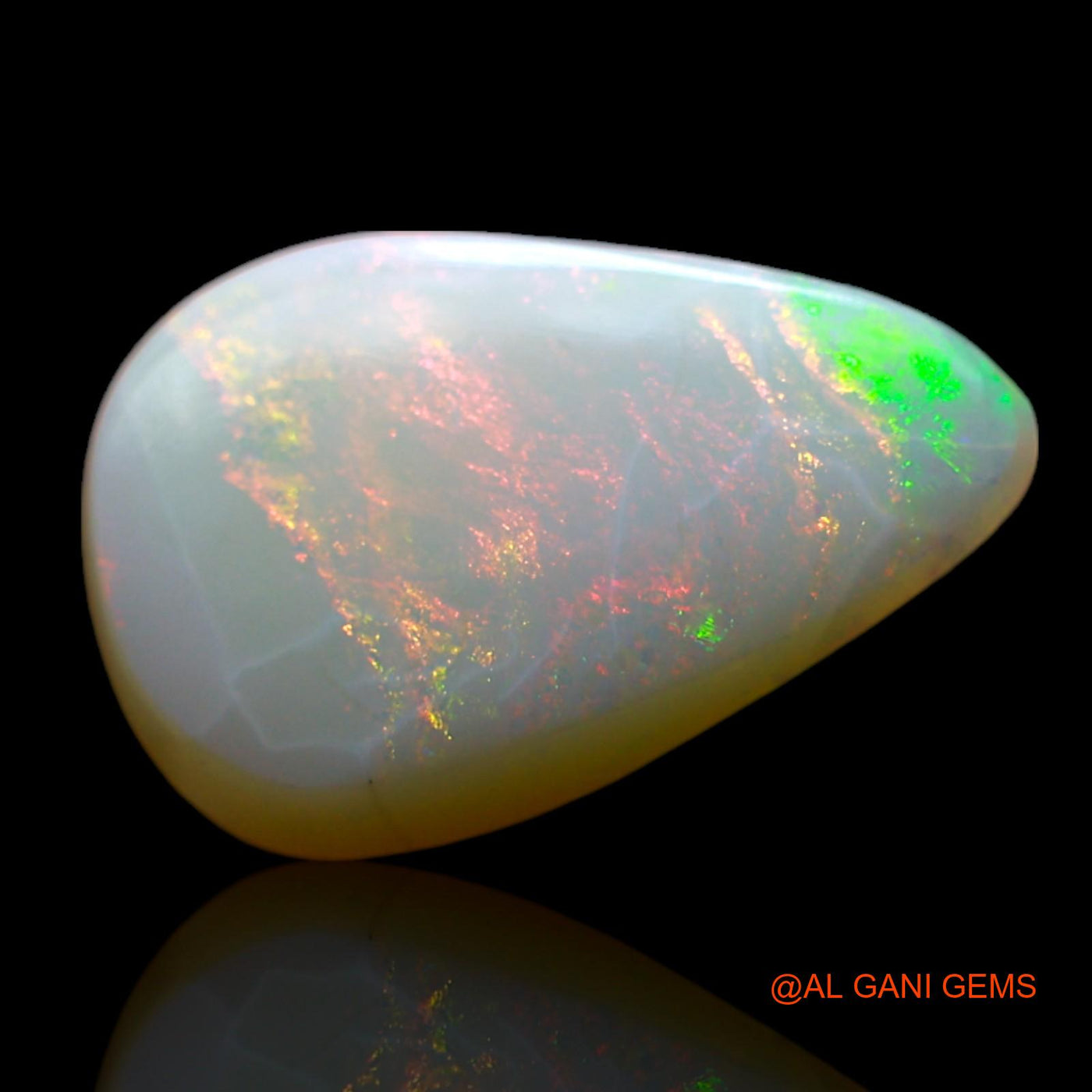 3.00 Cts Natural Australian Fire Opal Loose Gemstone Pear Cabochon 14x9x4 mm AF-176