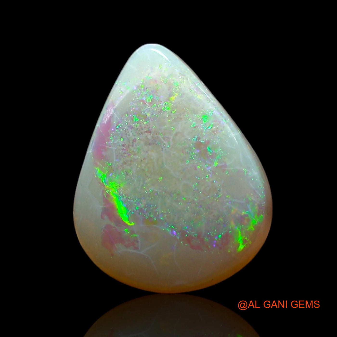 Natural Untreated Fire Opal Loose Gemstone Pear Cabochon From Australia 3.00 Cts 12x10x4 mm AF-187