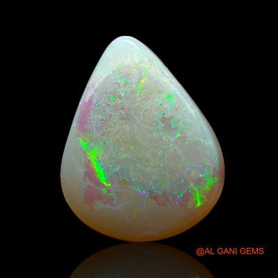Natural Untreated Fire Opal Loose Gemstone Pear Cabochon From Australia 3.00 Cts 12x10x4 mm AF-187