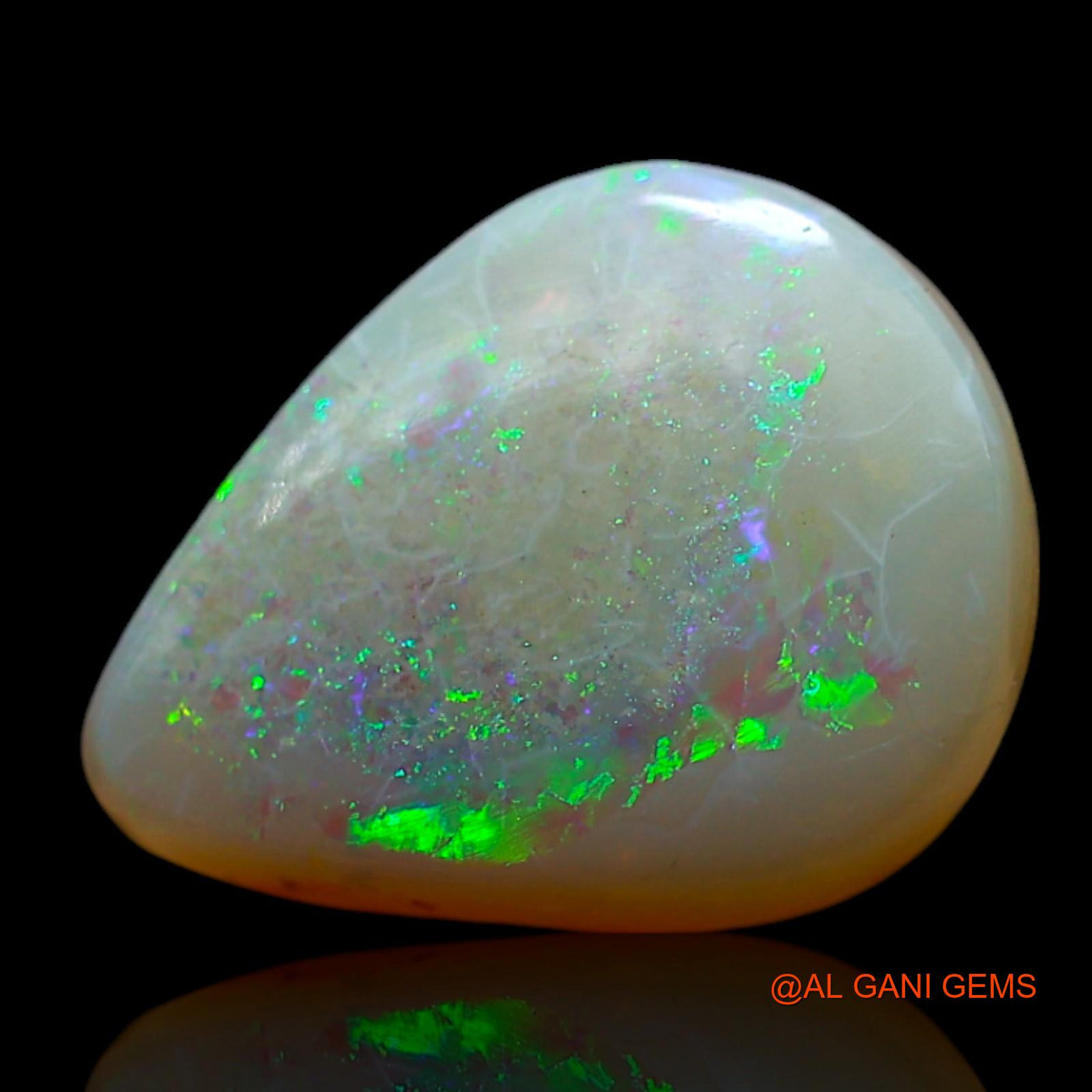 Natural Untreated Fire Opal Loose Gemstone Pear Cabochon From Australia 3.00 Cts 12x10x4 mm AF-187