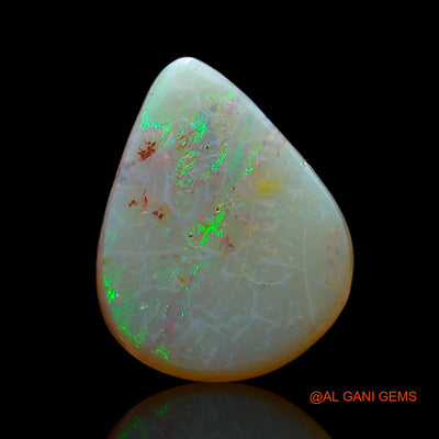Natural Untreated Fire Opal Loose Gemstone Pear Cabochon From Australia 3.00 Cts 12x10x4 mm AF-187