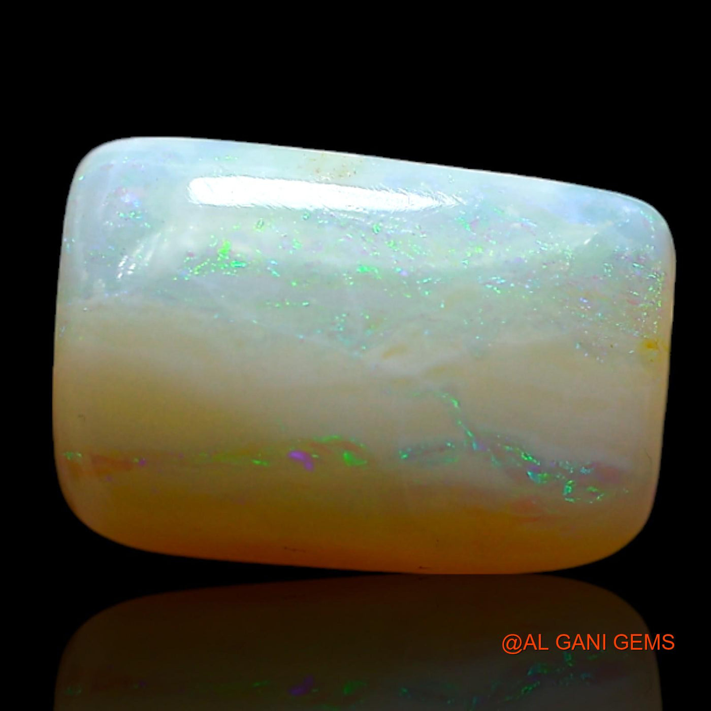 3.00 Cts Natural Australian Fire Opal Loose Gemstone Square Cabochon 11x7x4 mm AF-195