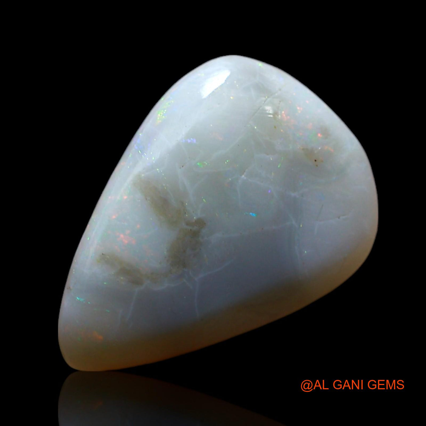 Natural Fire Opal Gemstone 4.00 Cts Loose Pear Cabochon From Australia 15x10x5 mm AF-237