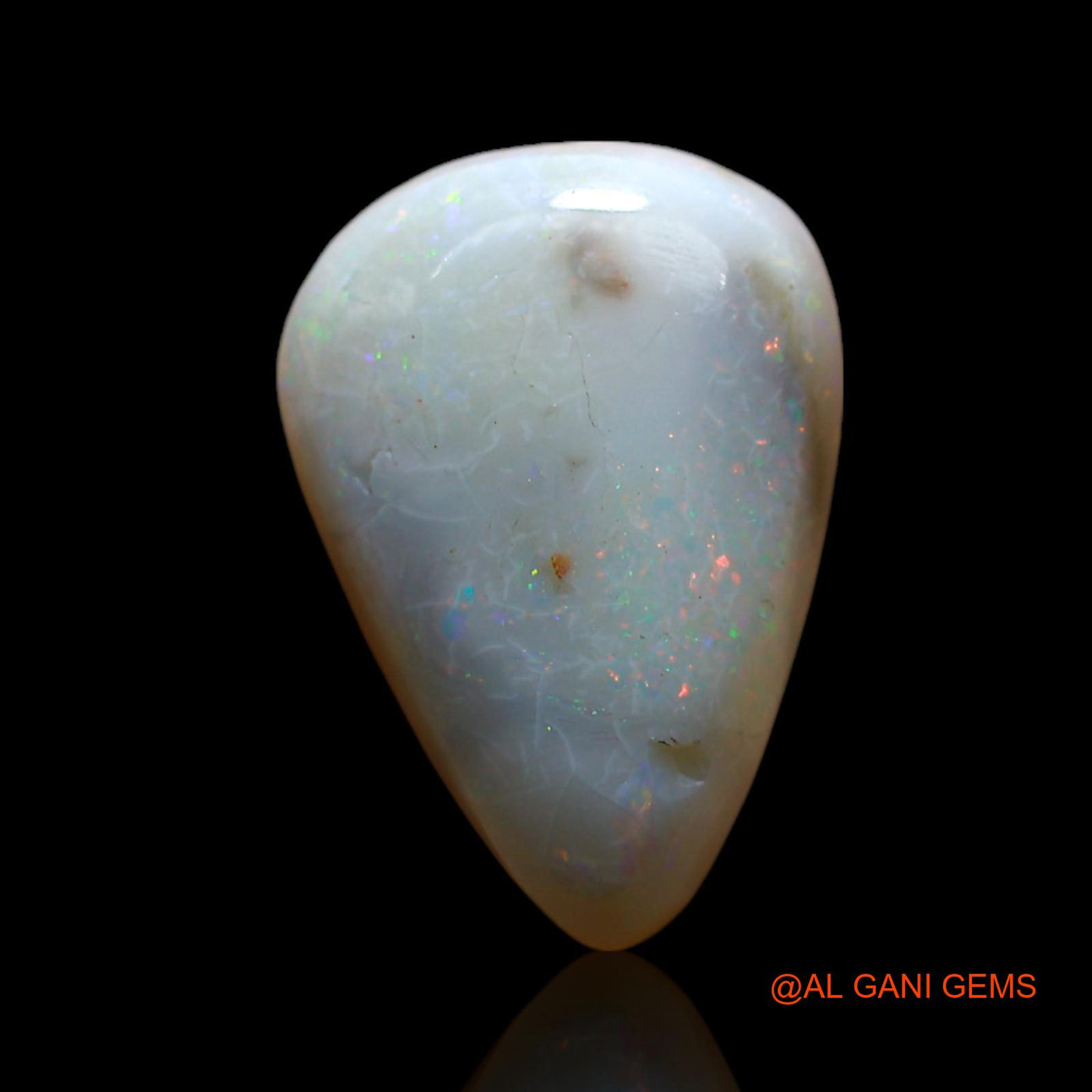 Natural Fire Opal Gemstone 4.00 Cts Loose Pear Cabochon From Australia 15x10x5 mm AF-237