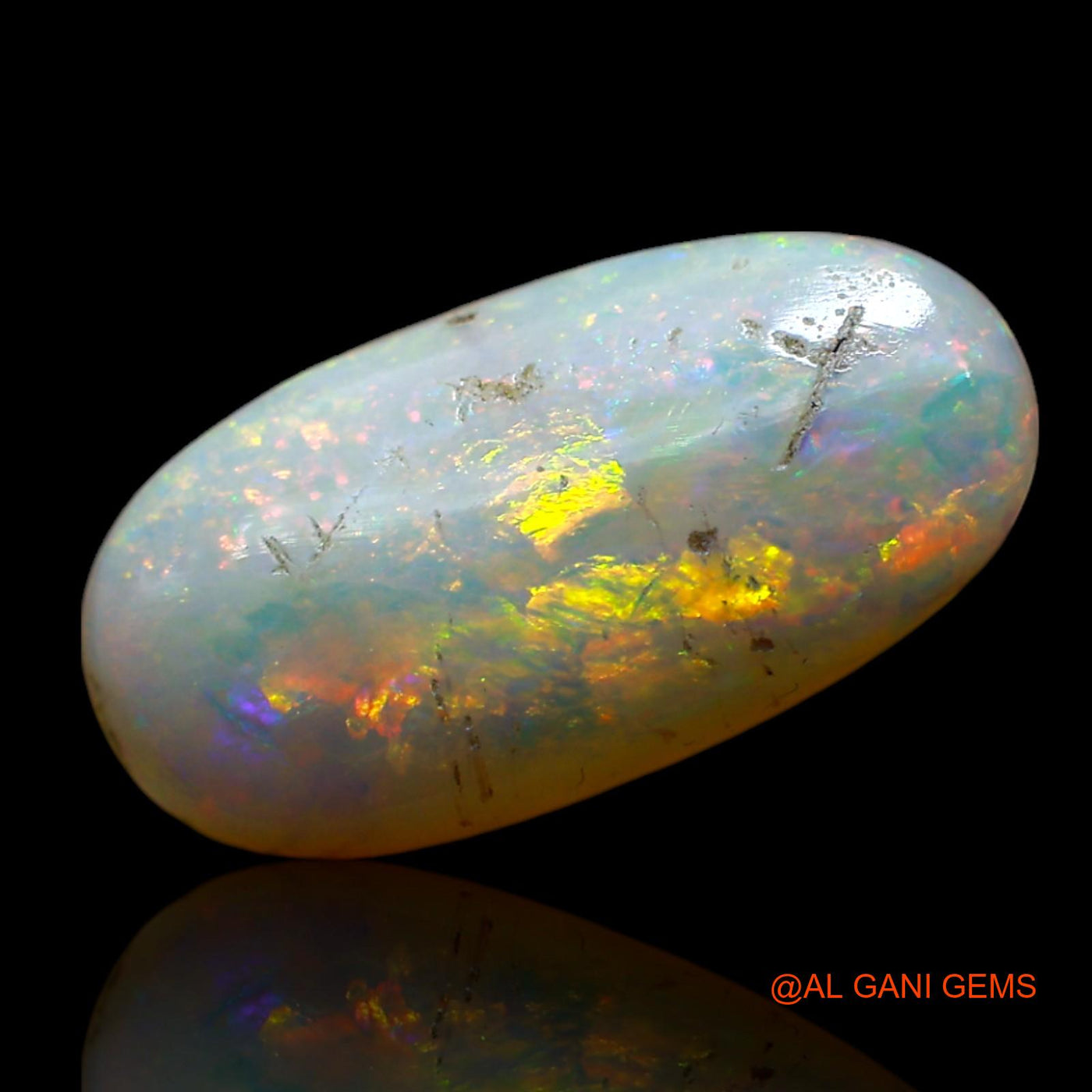 3.00 Cts Natural Australian Fire Opal Loose Gemstone Oval Cabochon 15x7x3 mm AF-240