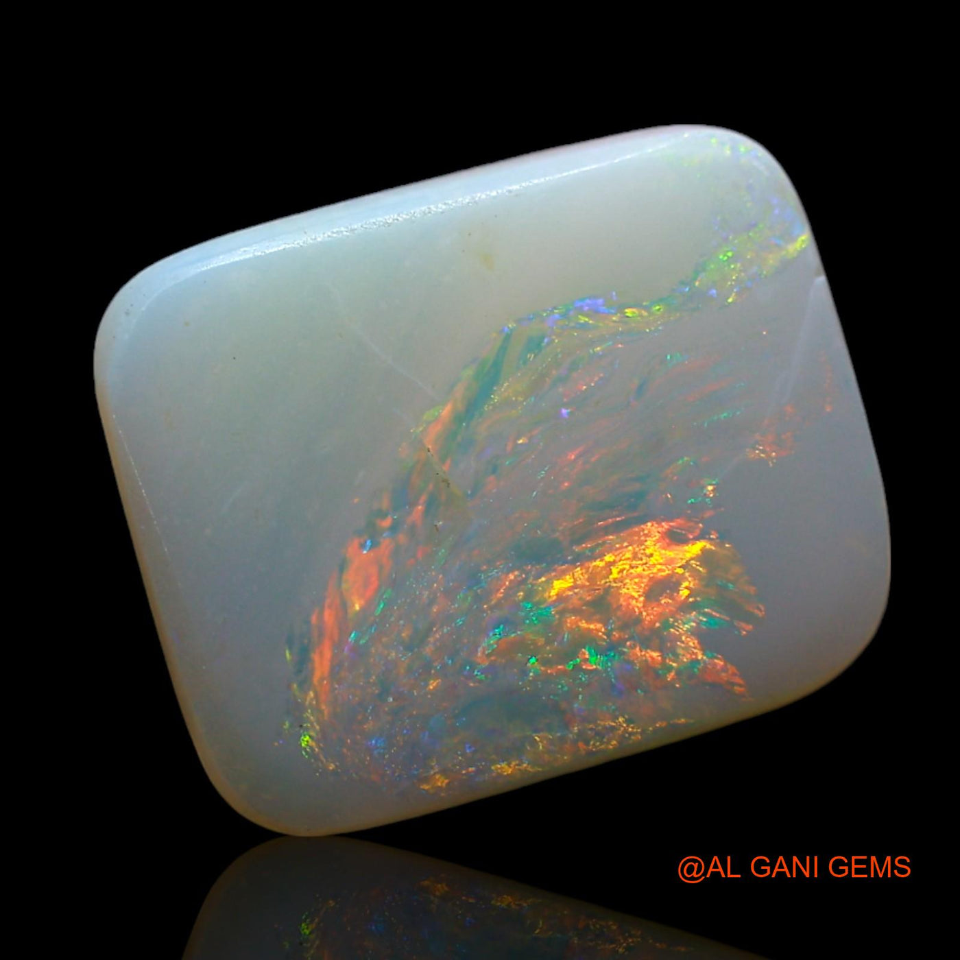 2.00 Cts Natural Australian Fire Opal Loose Gemstone Square Cabochon 12x10x2 mm AF-247