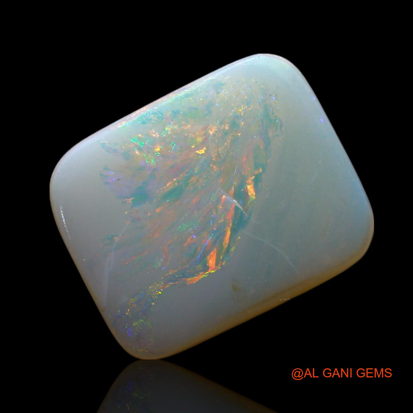 2.00 Cts Natural Australian Fire Opal Loose Gemstone Square Cabochon 12x10x2 mm AF-247