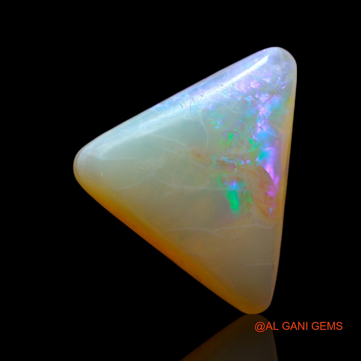 3.00 Cts Natural Australian Fire Opal Loose Gemstone Trillion Cabochon 11x12x4 mm AF-250