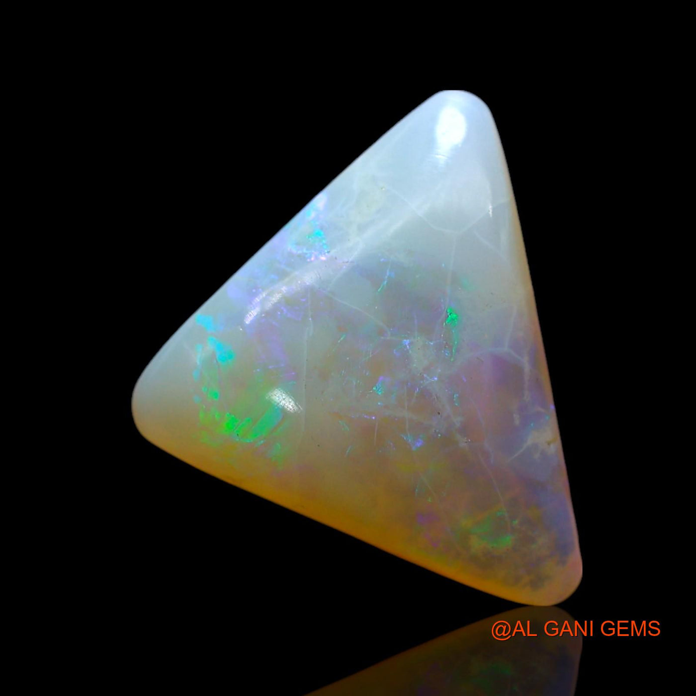 3.00 Cts Natural Australian Fire Opal Loose Gemstone Trillion Cabochon 11x12x4 mm AF-250