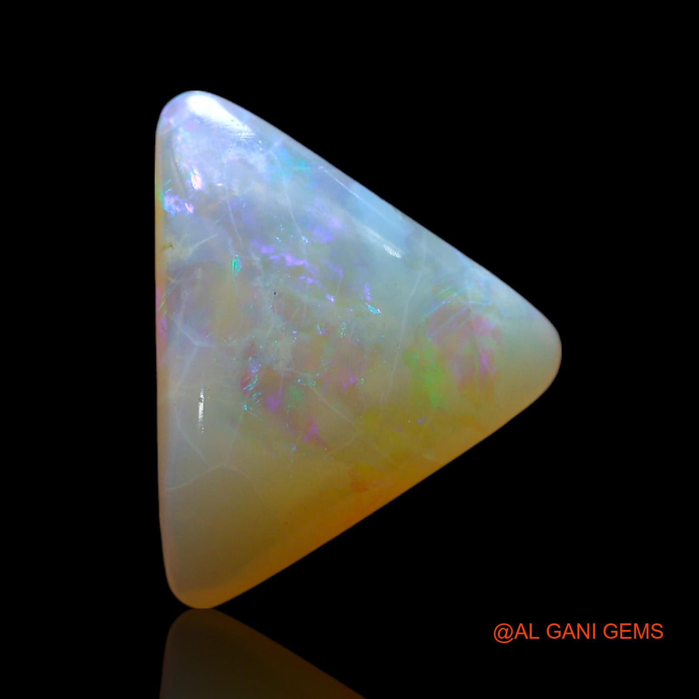 3.00 Cts Natural Australian Fire Opal Loose Gemstone Trillion Cabochon 11x12x4 mm AF-250