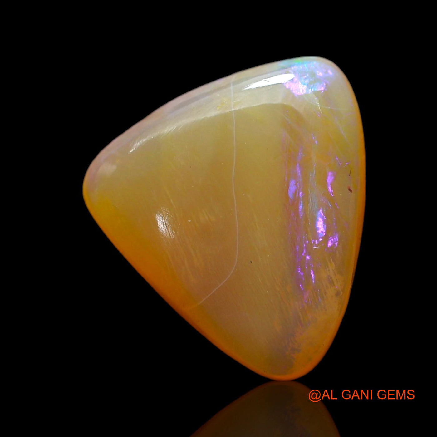Natural Fire Opal Gemstone 4.00 Cts Loose Trillion Cabochon From Australia 11x12x4 mm AF-252